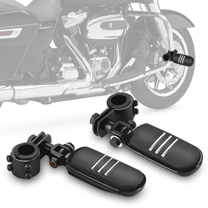 Goldfire Motorcycle Footpegs Engine Guard Footrest 1.25" Highway Pegs,32mm Adjustable For Harley Road Glide Street Glide Softail Glide Sportster Glide Electra Glide Road King Accessoreis