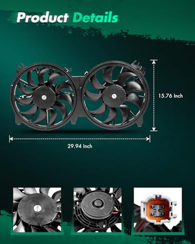 SCITOO 620-453 Dual Radiator Condenser Fan Assembly Compatible with Nissan