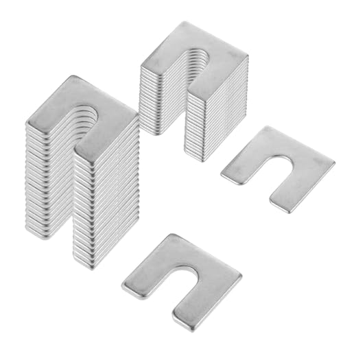 40 Pieces Auto Body And Fender Alignment Shim, Automotive Alignment Shim Assortment Kit With 1/16" & 1/8" Thick, 3/8" Slot Opening Shims, 1/4” Wide, Silver