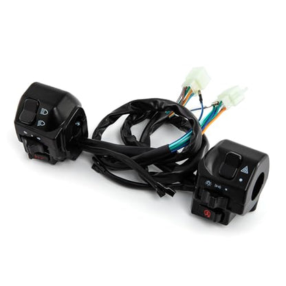 Motorcycle Handlebar Switch Universal 7/8" 22MM Electric Hand Control Switch Fit for Fog Lamp Horn Signal Wires Ignition Stop Control