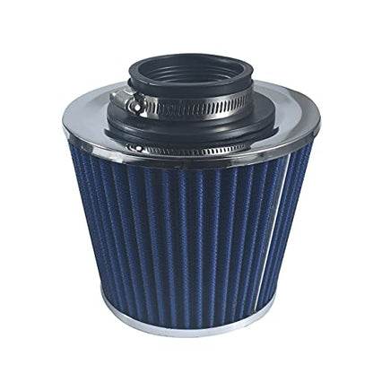 2.5 63.5mm Performance High Flow Inlet Cold Air Intake Cone Dry Filter Blue