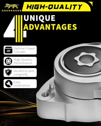 Oktiger Belt Tensioner Assembly with Pulley for Honda Civic Si Ex Ex-l Lx Se 2006-2015 2.0L/2.4L, Accord 2003-2007 2.4L, Crv 2002-2014 2.4L, for Acura Rdx 07-12 2.3L, Tsx 04-06 2.4L, OE # 38278 - size: 38278