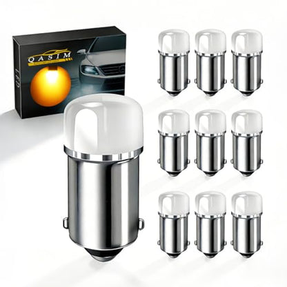 Qasim BA9S LED Bulb 1893 1895 53 57 T4W Amber 12V Car Light 10-Pack - color: Amber
