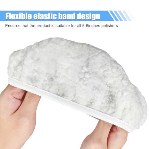 15PCS Car Polisher Pad Bonnets, 5 to 6 Inch Soft Polishing Bonnets Buffing Pads, Car Wax Cover Kit for Car Orbital Buffer Polisher, 10 Microfiber Bonnets + 5 Woollen Polishing Pad Covers (5-6 Inches) - size: 5-6 Inches