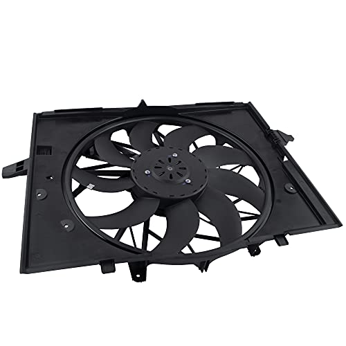 BOXI Engine Cooling Fan Assembly Fits for BMW E60 525 530 545 645 / for BMW E65 750 (Replace 17427543282 17427514181)