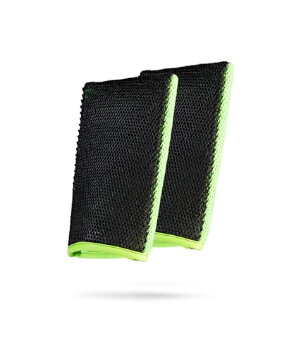 Adam's Clay Mitt (Green, 2pk) - Car Detailing Medium Grade Clay Mitt Glove Quickly Removes Debris from Your Vehicle Exterior Paint, Glass, Wheels, Chrome & More - size: Green - 2pk