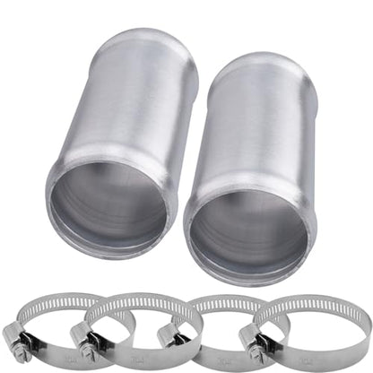 AC PERFORMANCE OD 1.75" Aluminum Tube Hose Joiner 2PCS with Clamps - size: 1.75" (45mm) - 2PCS