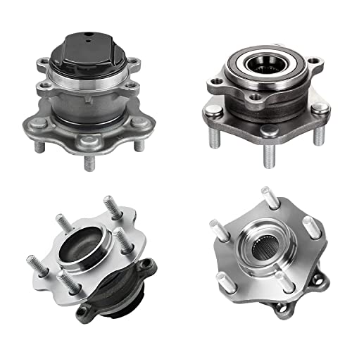 Detroit Axle - FWD 4pc Wheel Bearing Hubs for Nissan Rogue - size: 4W42498/Kit