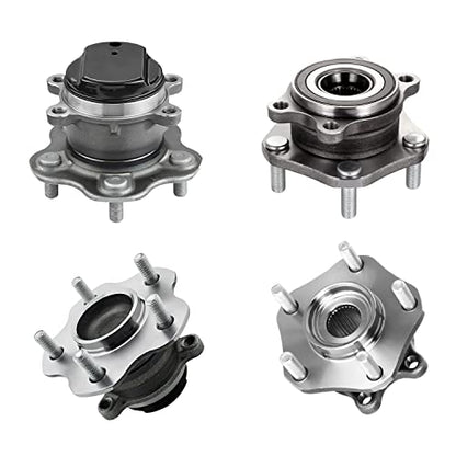 Detroit Axle - FWD 4pc Wheel Bearing Hubs for Nissan Rogue - size: 4W42498/Kit