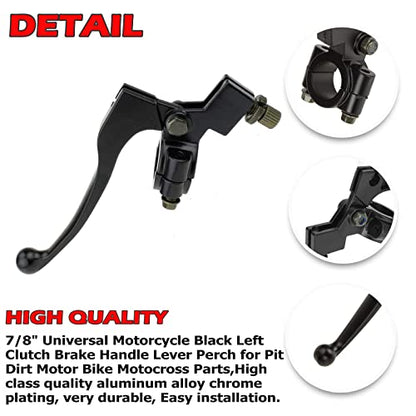 22mm 7/8" Left Universal Motorcycle Clutch Brake Handle Lever - color: Black