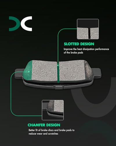 SCITOO Brake Pads Sets Front Semi-Metal Rear Ceramic For Nissan For Maxima - size: Front-D1374 & Rear-D905