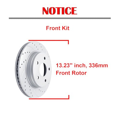 Acinoparts Front Brake Kit for Chrysler Aspen 2007-2009 Dodge Durango - size: ABK00102