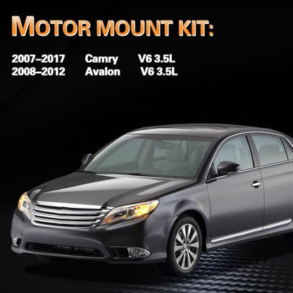 Engine Mount and Trans Mount kit Compatible with 2007-2017 Camry 3.5L - size: 2008-2012 Avalon 3.5L
