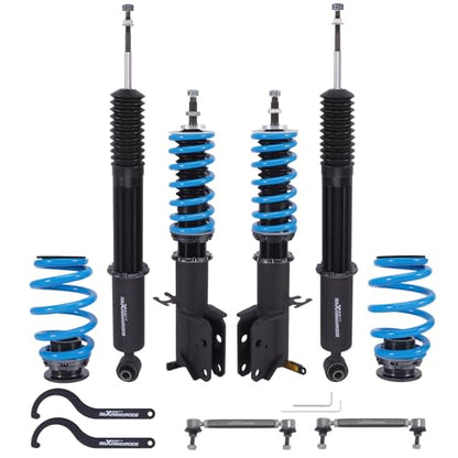 maXpeedingrods Coilover for Pontiac GTO 2004-2006, for Holden Monaro 2002-2006, 24 Levels Damper Adjustable Coilovers Suspension Kit Strut, Height Adjustable T6 Upgraded Lowering Kits Blue