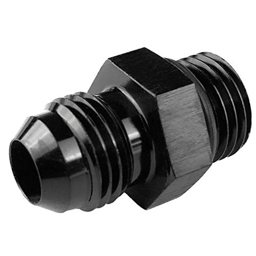 10AN O-ring Boss to AN-10 Male Flare Adapter Fitting 10 AN Flare Twin Hose Union uel Pump Rail Line Aluminum Black Anodized JIC AN10 to AN10 Oring - size: 10AN to 10AN Oring