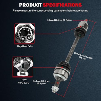 CV Axle 66-4213 for Honda Element L4 2.4L 2003-2011 Front Left Driver FWD - size: 17-9904