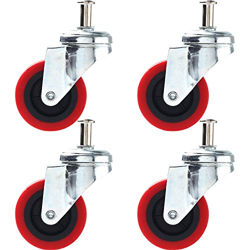4 Pack Heavy-Duty 2.5" Swivel Caster Wheel Creeper Service Cart Stool Post Mount - size: 4 pcs