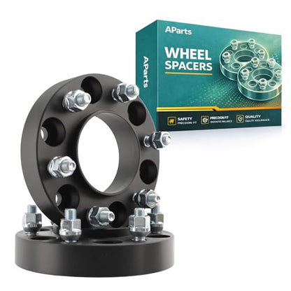AParts 6x139.7mm Hubcentric Wheel Spacers 1.25", 93.1mm Hub Bore, 12X1.5 Studs, Forged Aluminum Wheel Spacers Compatible with - size: 1.25"-6x139.7mm-93.1mm-12X1.5