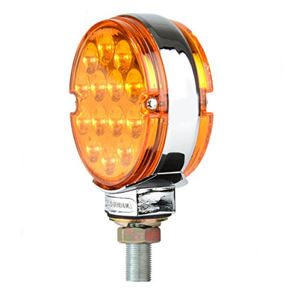 GG Grand General 75191 Amber/Amber 3 inches Double Face Pearl LED Pedestal Light, 14 High Power LEDs Per Side, 12V - color: Amber/Amber