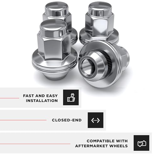 White Knight M14 x 1.50 Thread Lug Nut for Toyota Land Cruiser/Sequoia/Tundra, Lexus LX570 / LX470, Solid Piece Chrome Factory Style Duplex Long Mag with Washer, 5309DL-4AM (4 Pack) - color: Chrome, style: 4 Pack