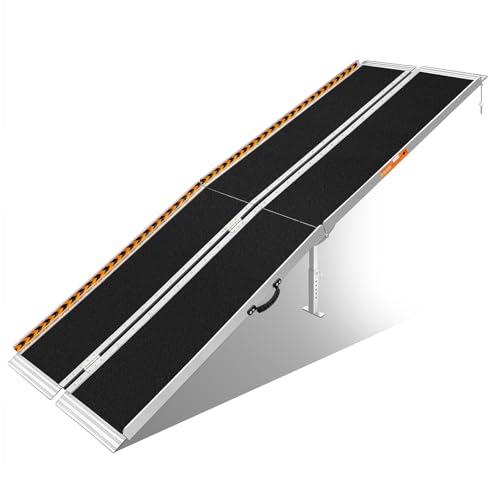 FACHNUO 10FT Portable Wheelchair Ramp for Home Steps, with Support Legs - size: 10FT(Using height 10-30'')