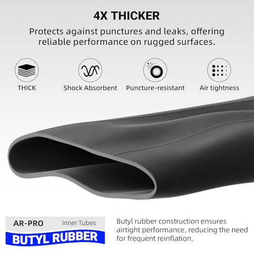 AR-PRO Replacement 22x11-10, 20x10-10 Inner Tubes for ATV UTV, Lawn Tractor, Garden Trailer, Golf Cart, Snow Blowers - with TR4 Straight Valve Stems - Made from Durable Butyl Rubber (Set of 2) - size: 22x11-10/20x10-10,TR-4