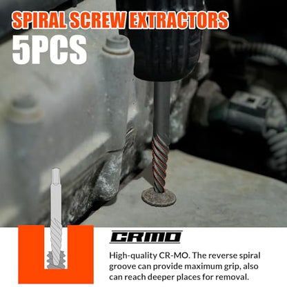 42Pcs Bolt Extractor Kit,Left Hand Drill Bit,Easy Out Screw Bolt Extractor - size: 42pc
