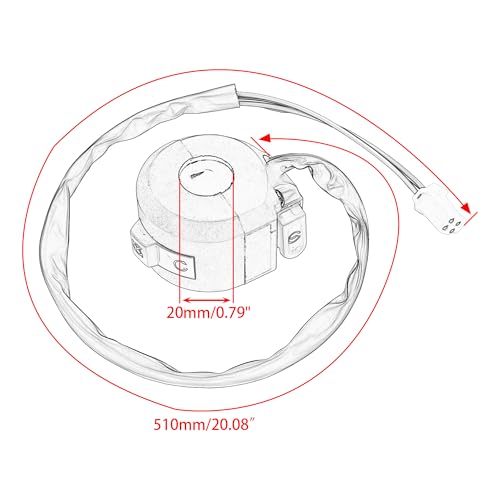 4 Wires Left Kill Start Stop Switch 22mm 7/8" Handlebar Start Switch Assembly Replacement for Speedy 50/Pony 50/VIP 50/Jet 50/Taotao Speedy 50cc 100cc 150cc ATV Quad 4 Wheeler Scooter
