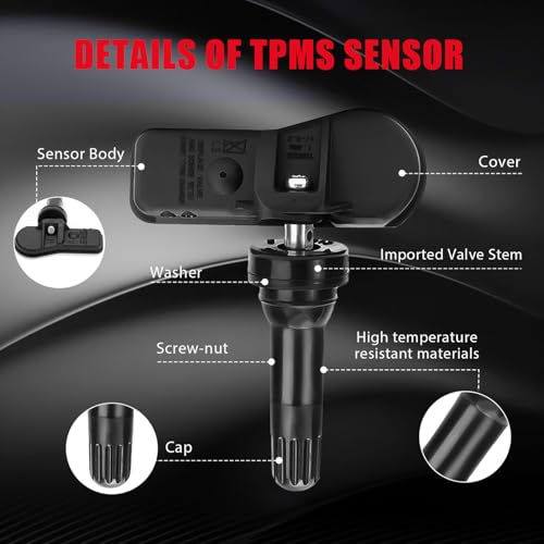 4Pcs 433MHz Tire Pressure Sensors Compatible with Hyundai Kia Genesis - size: 52940-L8200