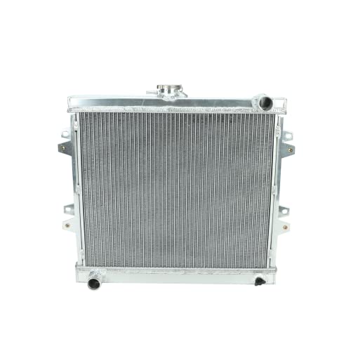Aluminum 3Row Core Racing Radiator with Cap Fit Manual Transmission Compatible with 1984-1995 Pickup Base 4Runner SR5 L4 2.4L - size: Core Size:19.21" x 15.75" x 1.73"