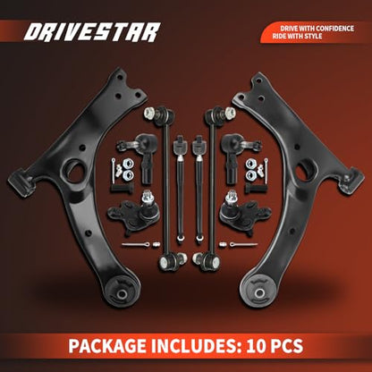 Front Suspension Kit Lower Control Arm Ball Joint Tie Rod End - size: CAK1327