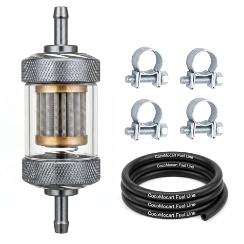 3/16" 6mm Inline Fuel Filter PC Clear View with Stainless Steel Mesh - color: 6mm-3/16"-1 PCS