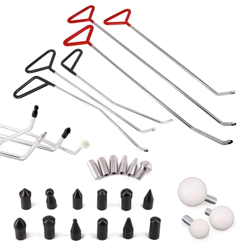Dent Repair Tools 6 Pieces of Dent Removal Rods with Awl Head Paintless Dent Removal Kit Car Auto Body Dent Removal of Hail Dents and Door Ding (6 PCS Rod 21 PCS Pen) - style: 6PCS