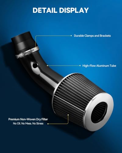 PHILTOP Universal Cold Air Intake Kit (Black)