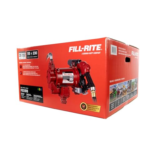 Fill-Rite FR310VB 115V/230V 35 GPM Fuel Transfer Pump w/Discharge Hose & Automatic Nozzle (Red) - style: Auto Nozzle (Green)
