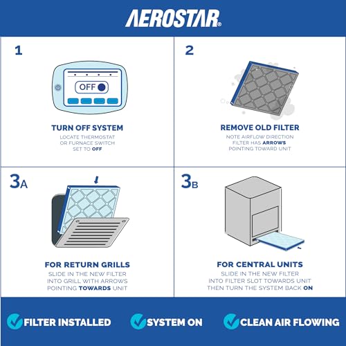 Aerostar Air Filter 20x20x1 MERV 8 AC Filter, HVAC, Furnace Filter, 6 Pack - style: 6 PACK