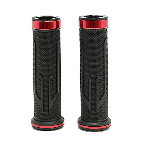 Black Motorcycle 7/8" Hand Grips Handle BAR Gel for Yamaha YZF 600 R1 R1M R6 R6S(Red) - color: Red