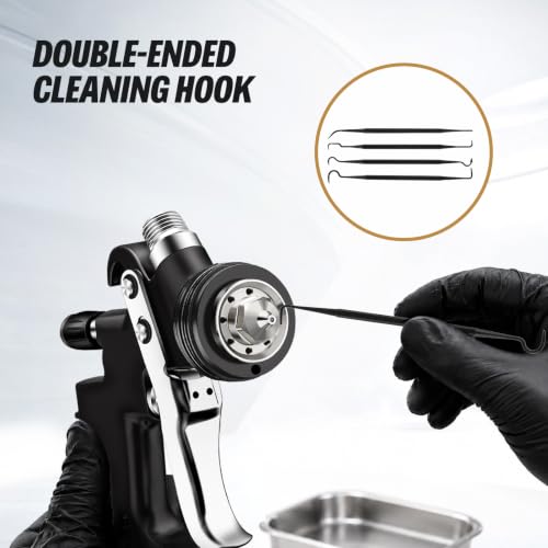 GATTLELIC HVLP Spray Gun Kit with 10pcs 600cc Mixing Cup and Lids (Clean Kit) - color: Clean Kit