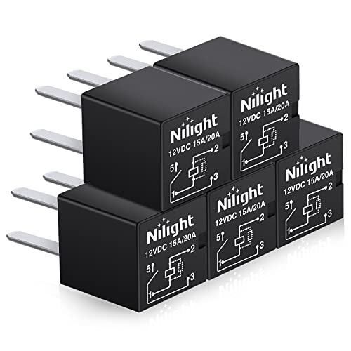 Nilight 5PCS 12V 4Pin SPNO Purpose Micro Relay 20A Sealed for Polaris RZR - color: 4Pin Relay