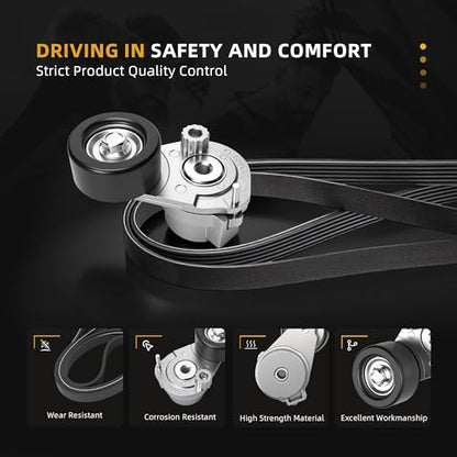 Serpentine Drive Belt Tensioner Kit for Chevrolet Sonic L4 1.8L 2013-2018 - size: 2013-2018 for Cruze/Sonic