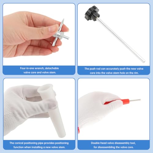 Quick Change Tire Valve Stem Core Replacement Tool Kit