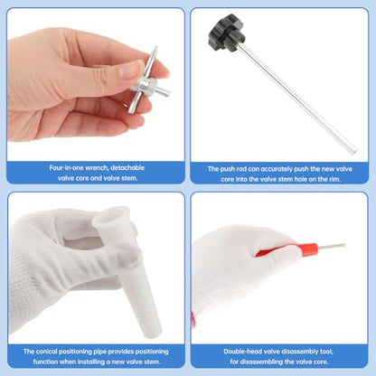 Quick Change Tire Valve Stem Core Replacement Tool Kit
