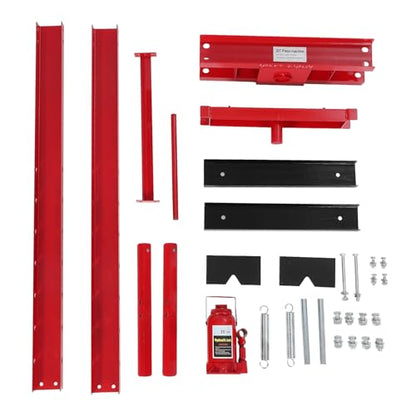 Heavy Duty 20 Ton Hydraulic H-Frame Shop Press, Adjustable Height - color: Red + Black|With Dust Cover|20T