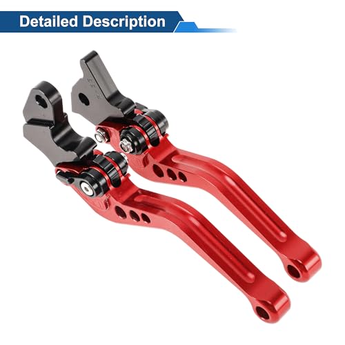 6-Speed Short Brake Clutch Levers for Yamaha Raptor 660 01-04 Red - color: Red