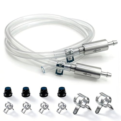 Brake Bleeder Hose Kit, 2 Sets One-Way Valve for Car Motorcycle Clutch