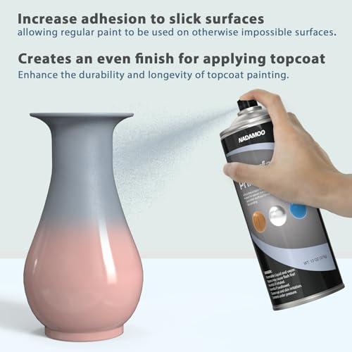 NADAMOO All Surface Primer Spray, Matte Gray One-Part Epoxy Primer, 2 Can - color: Gray, style: Pack of 2