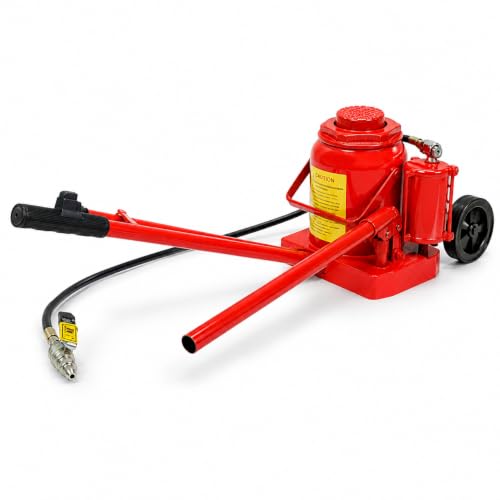 Stark USA 50 Ton Air Hydraulic Jack, Industrial Pneumatic Bottle Jack with Long Handle & Wheels, Professional Heavy Equipment Lift for Semi Trucks, Buses, Trailers, RVs & Agricultural Machinery - size: 50 Tons Pneum Floor Jack