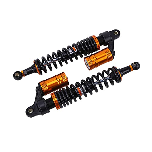 OUMURS 2Pcs 400mm Adjustable Motorcycle Air Shock Absorber Fit for Honda Suzuki Yamaha Kawasaki ATV Go Kart Quad Dirt Sport Bikes - size: 400mm