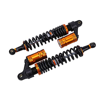 OUMURS 2Pcs 400mm Adjustable Motorcycle Air Shock Absorber Fit for Honda Suzuki Yamaha Kawasaki ATV Go Kart Quad Dirt Sport Bikes - size: 400mm