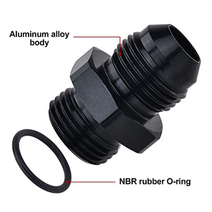 EVIL ENERGY 10AN Flare to 10AN ORB Male 2PCS Fuel Rail Adapter Fitting Black - size: 10AN ORB to 10AN